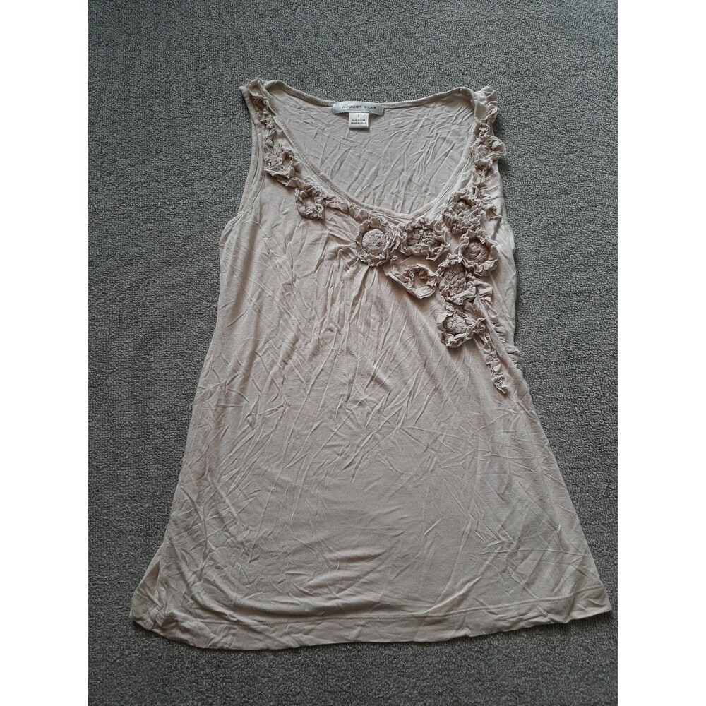 August Silk Sleeveless Floral Small S Shirt Womens Top